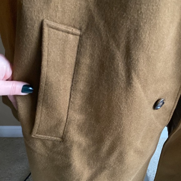 Men’s Nautica 46R long camel wool pea coat - Picture 4 of 14